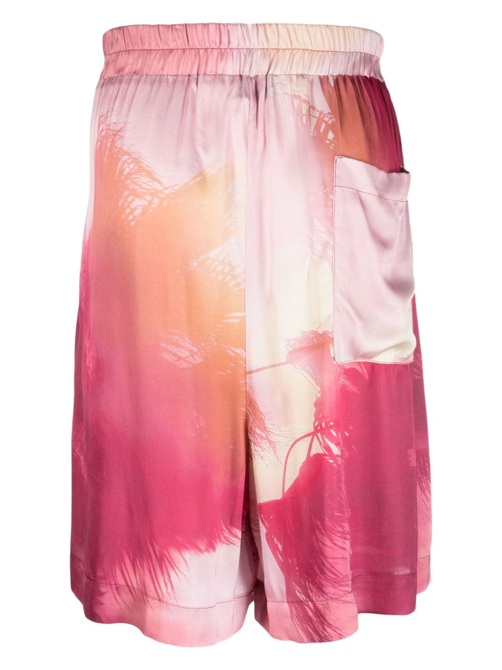 Shop Laneus Palm Tree-print Wide-leg Shorts In Rosa