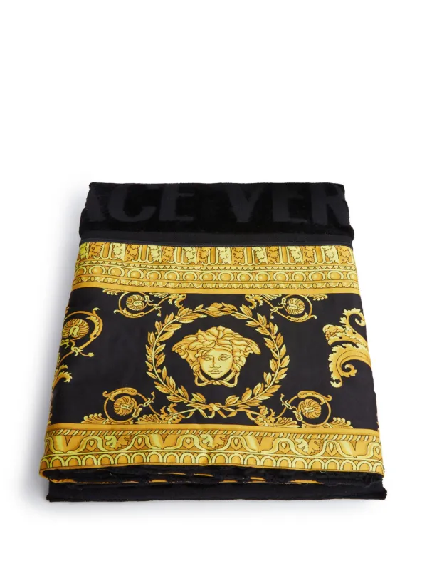 Versace I Love Baroque Face Towel Black FARFETCH AO