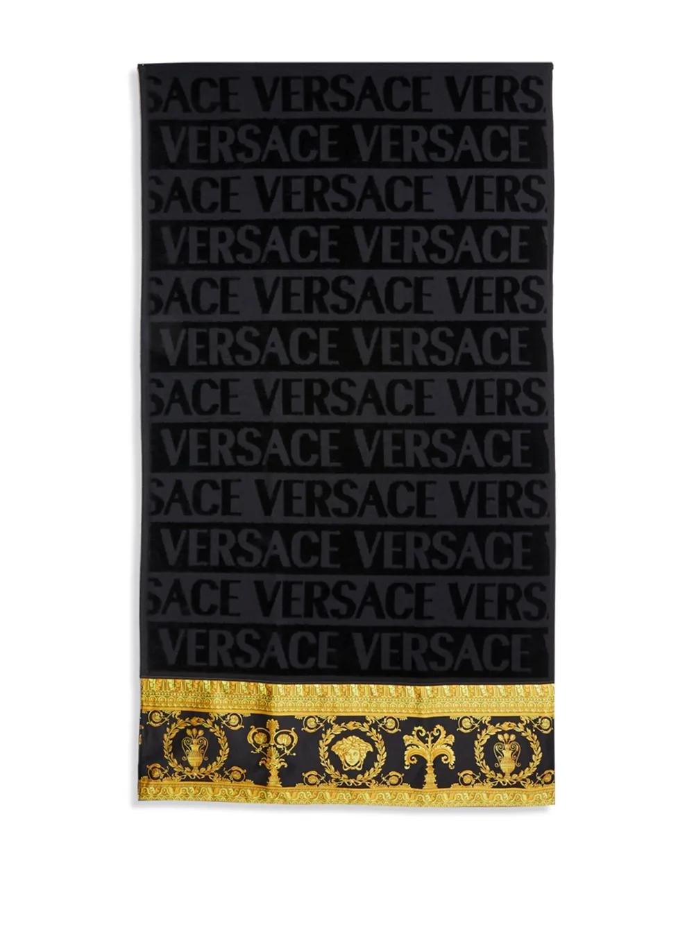 Versace I Love Baroque Face Towel In Black