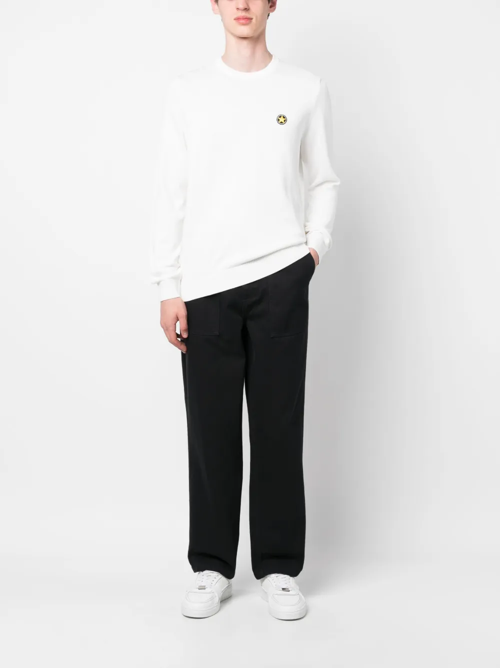 Star Point logo-patch cotton jumper | Knitted Sweaters | Image 2