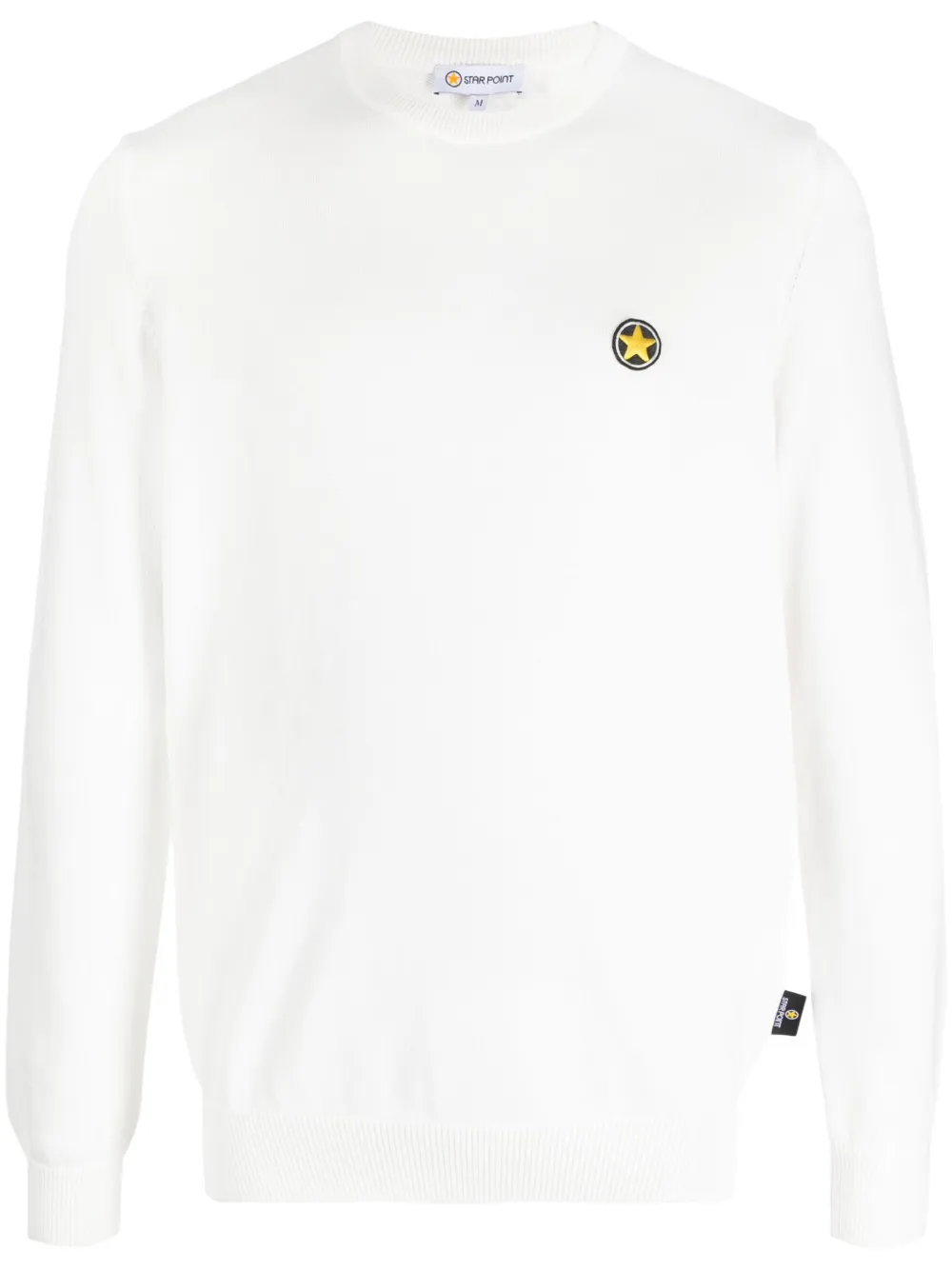 Star Point logo-patch cotton jumper | White | Image 1