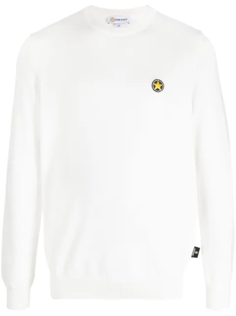 Star Point logo-patch cotton jumper