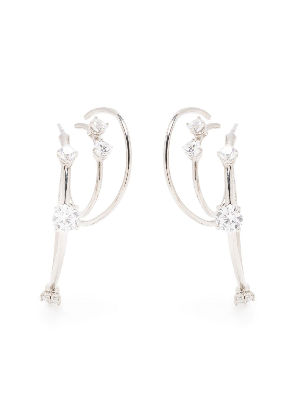 Constellation crystal-embellished hoops