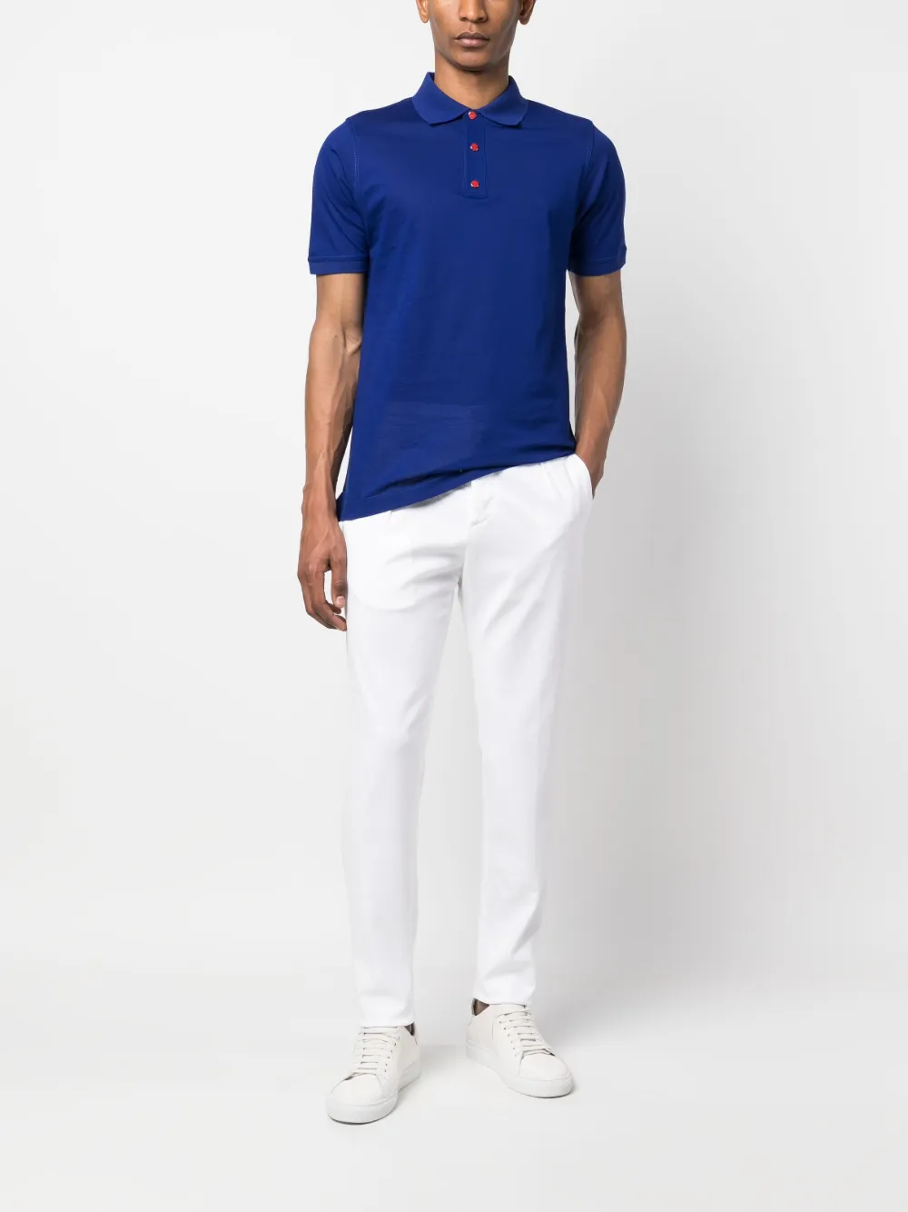 Kiton Katoenen poloshirt - Blauw