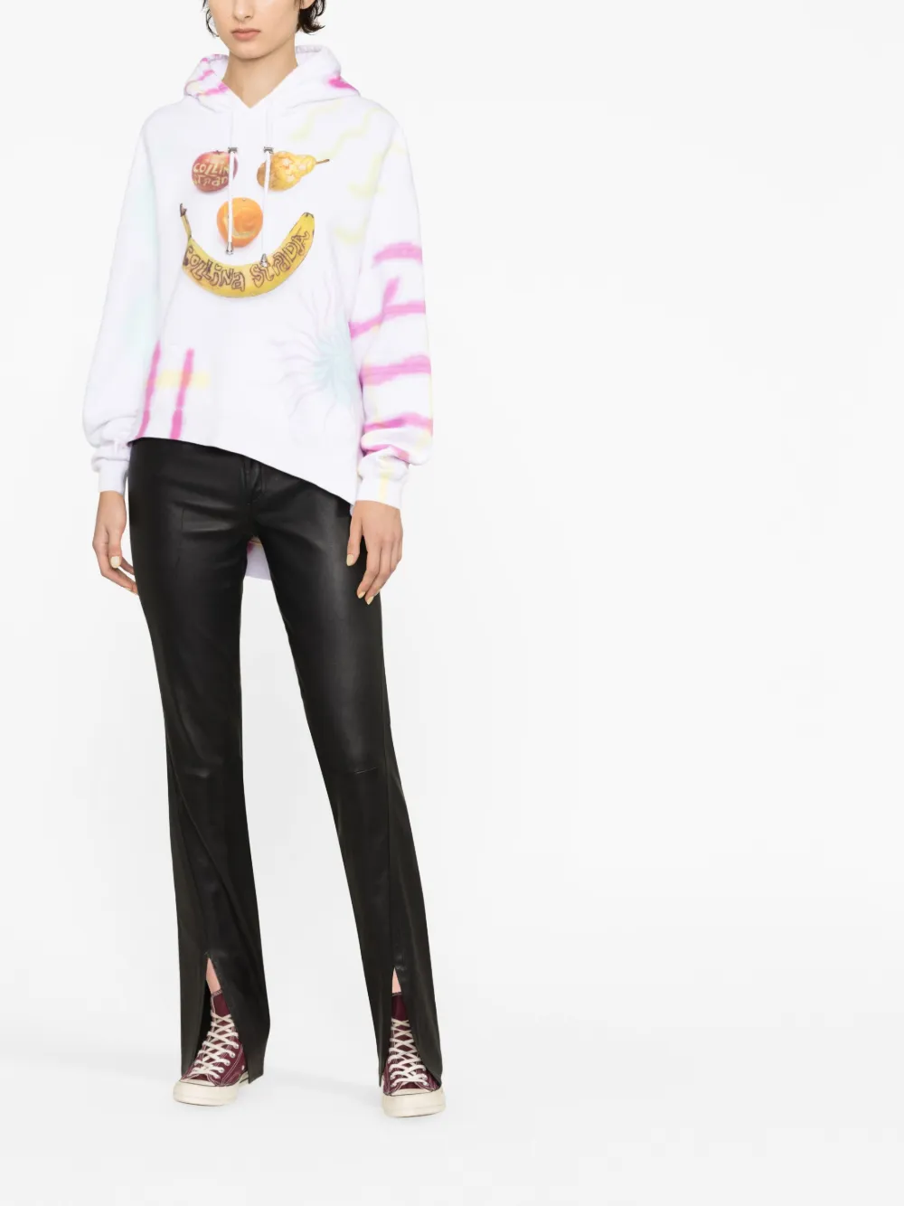 Collina Strada Hoodie met tie-dye print - Wit