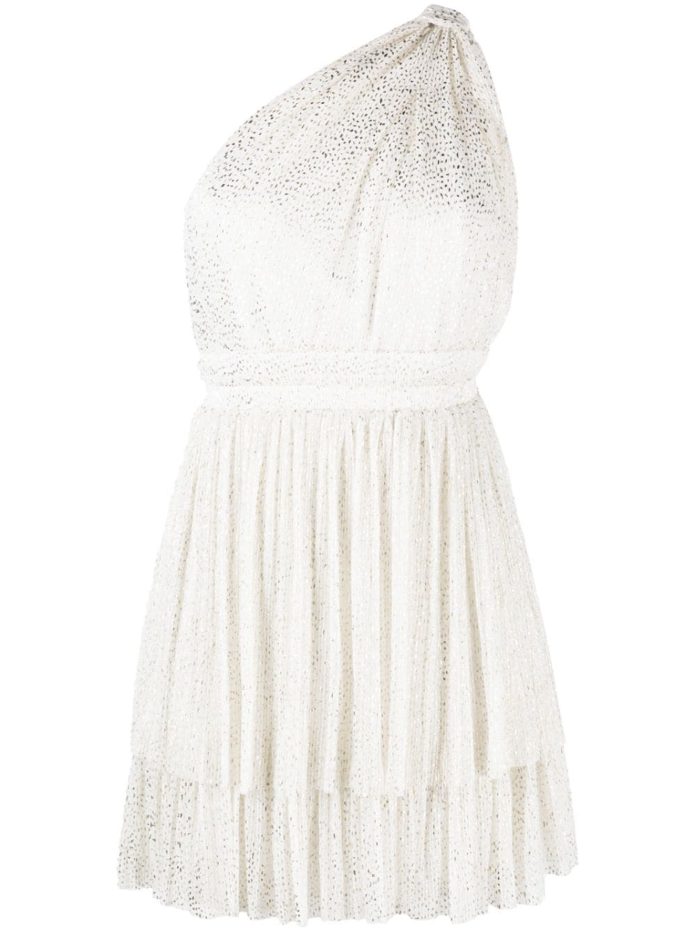 Sabina Musayev Chigaco One-shoulder Tiered Dress In White