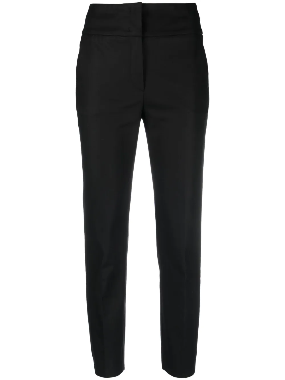 Peserico Cropped Slim-fit Trousers In Black