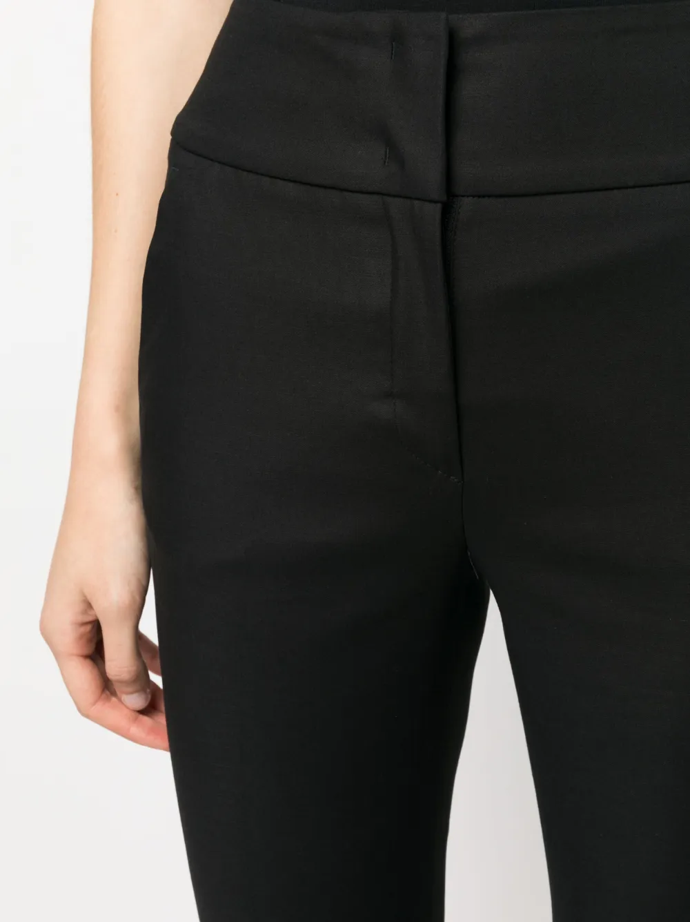Shop Peserico Cropped Slim-fit Trousers In Black