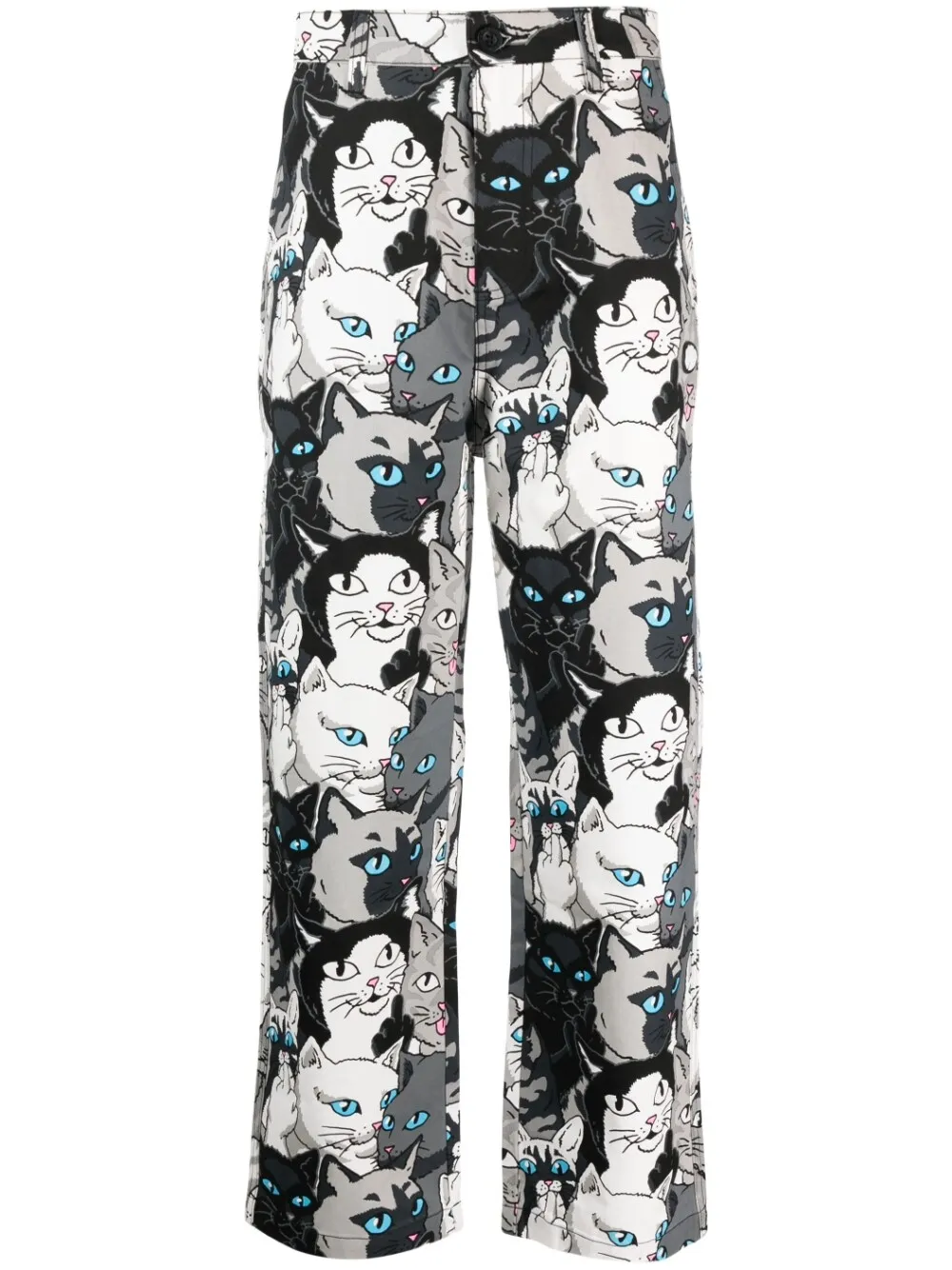 Ripndip All-over Cat-print Trousers In Black