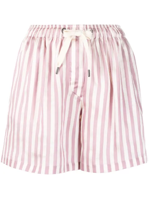 Brunello Cucinelli striped drawstring mini shorts Women