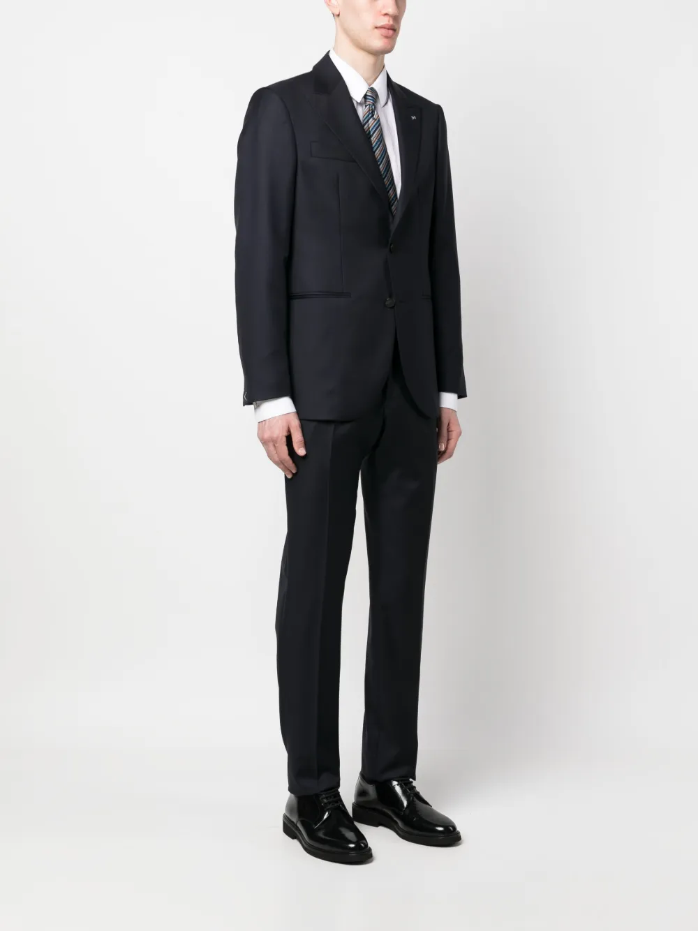 D4.0 Single-breasted Wool Suit In Blau