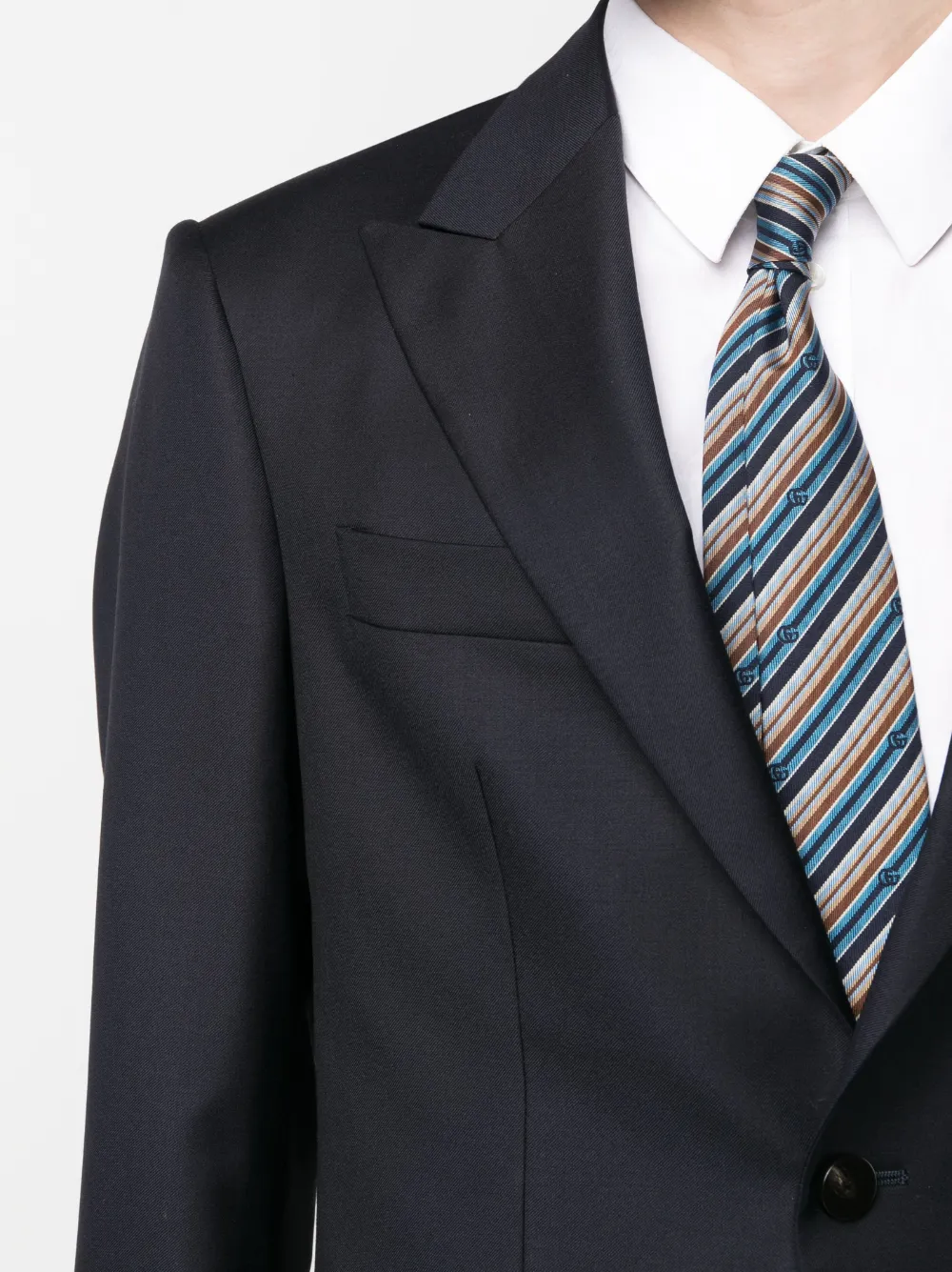 D4.0 Single-breasted Wool Suit In Blau