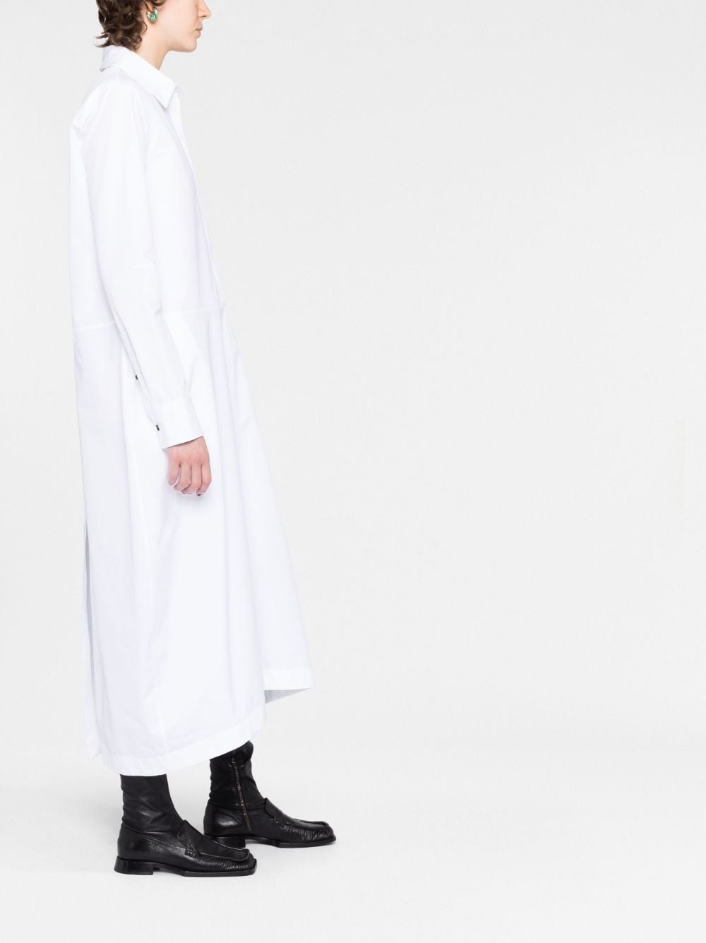 Shop Jil Sander Baggy-fit Shirt Maxi Dress In Weiss
