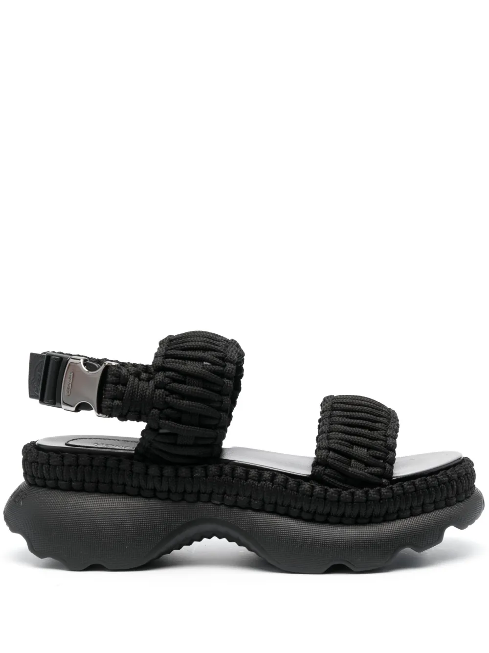 Moncler Belay Sporty Slingback Sandals In Black