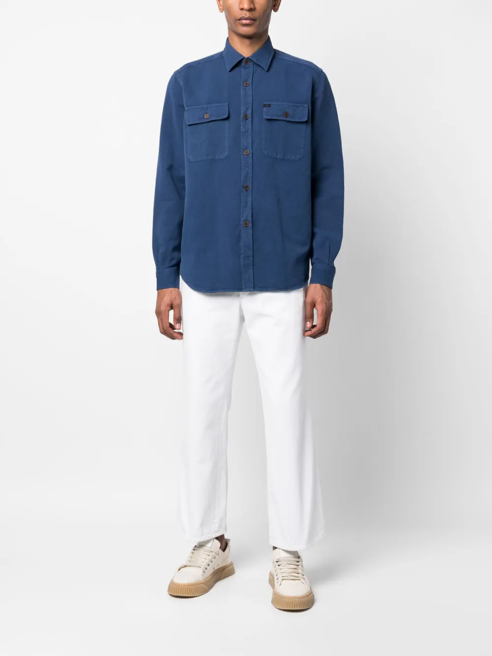 Fay Kids logo-embroidered oxford shirt | Image 2