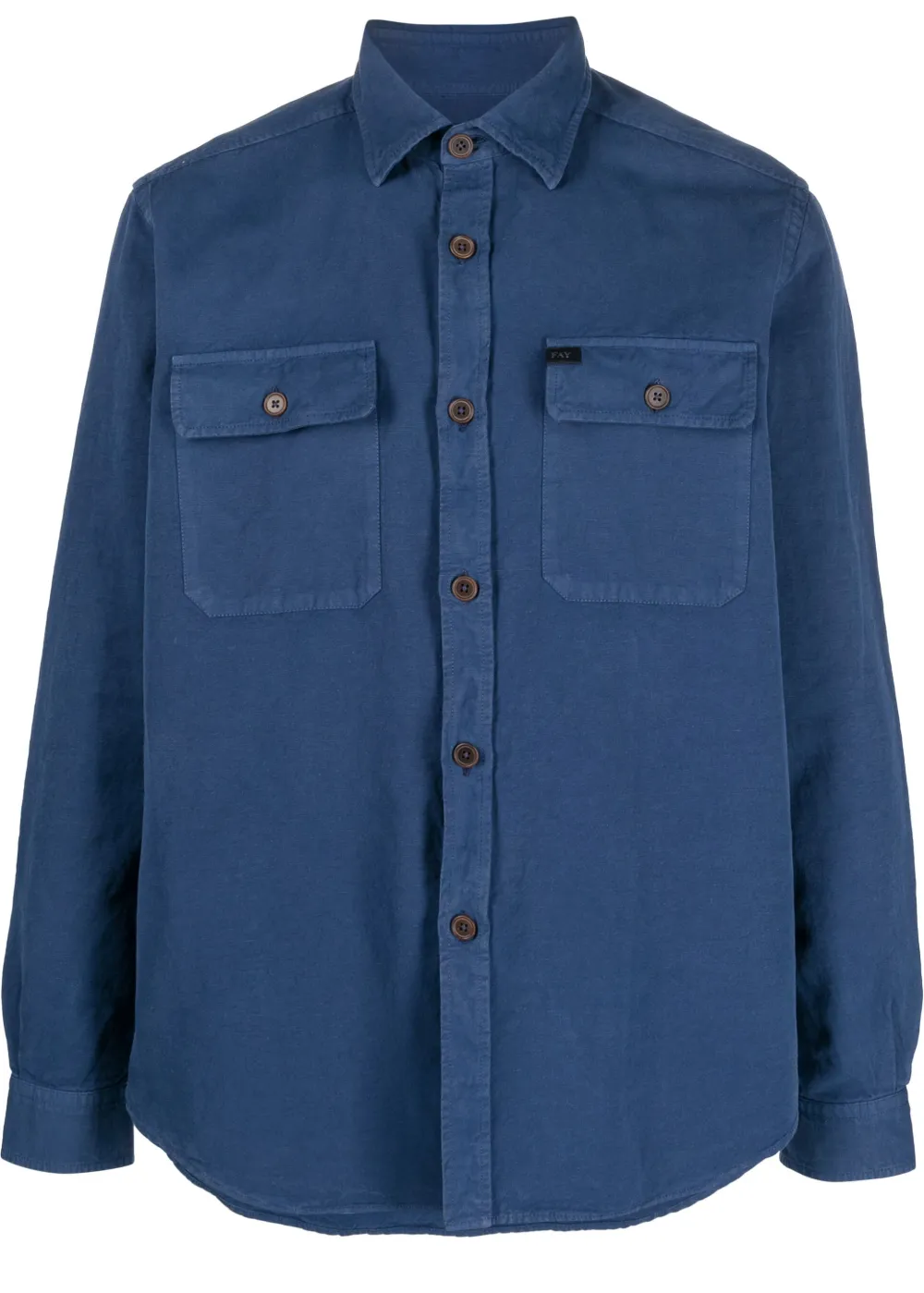 Fay Kids logo-embroidered oxford shirt | Blue | Image 1