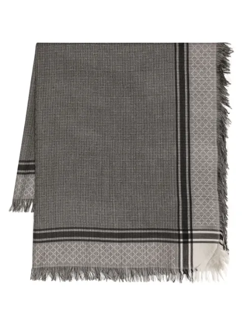 Gucci check-pattern frayed-edge scarf