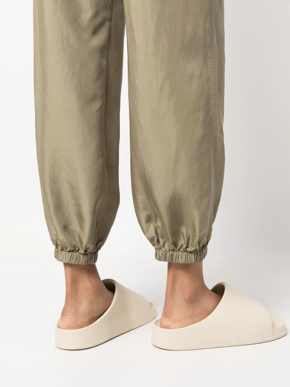 Semicouture Elasticated-waist Cropped Trousers In Green