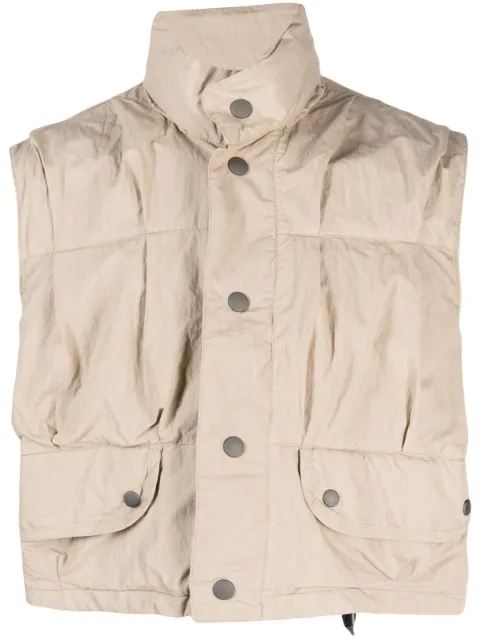 OUR LEGACY cropped poplin-texture gilet