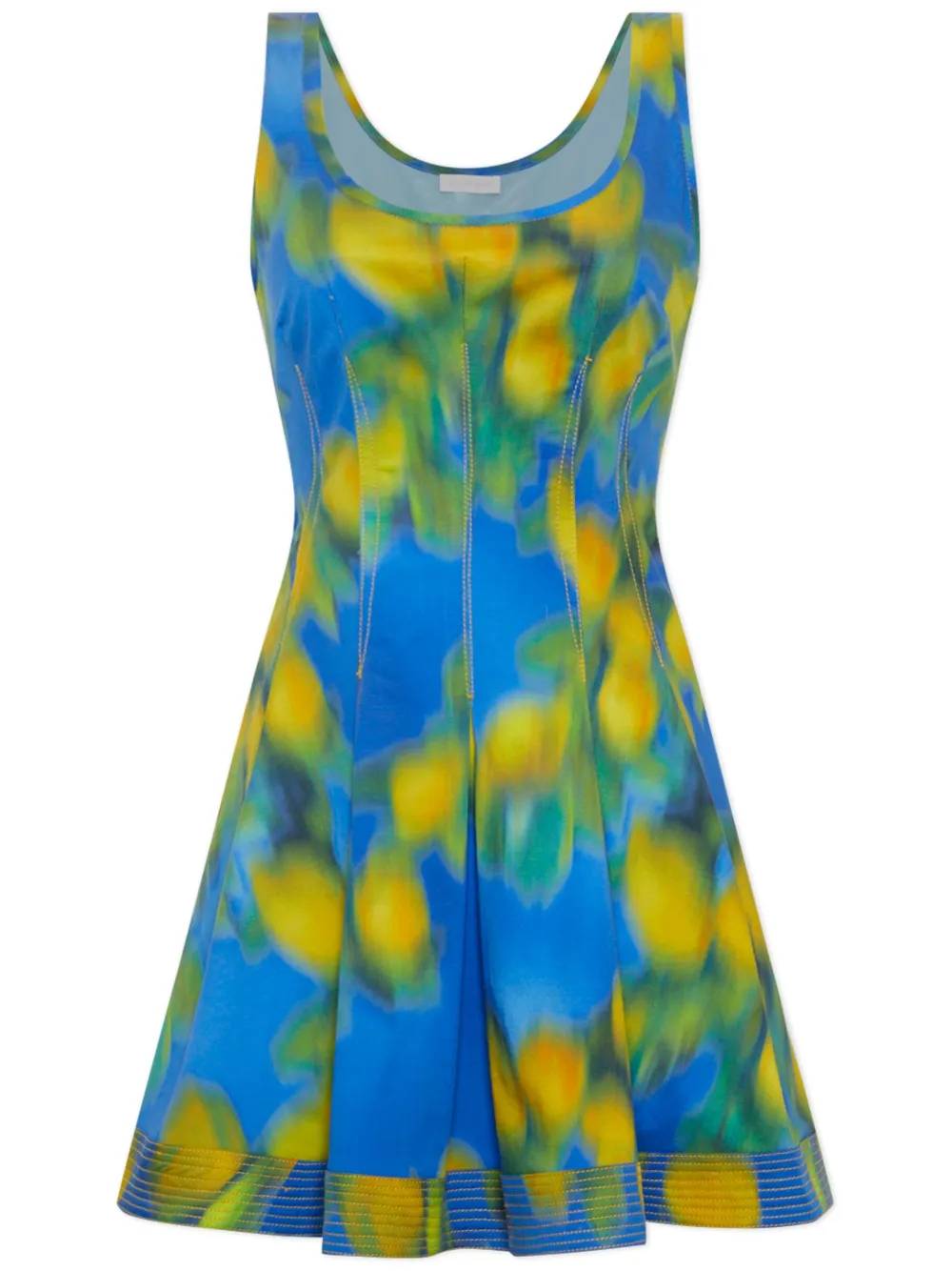 Simkhai Cloe Citrus Abstract-print Mini Dress In Capri Print