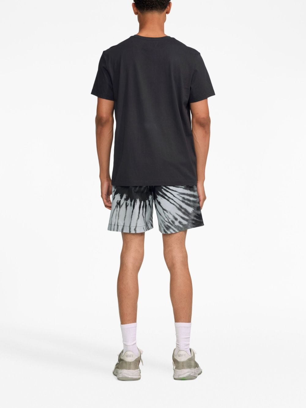 Shop Purple Brand Tie-dye Elasticated-waistband Shorts In Black