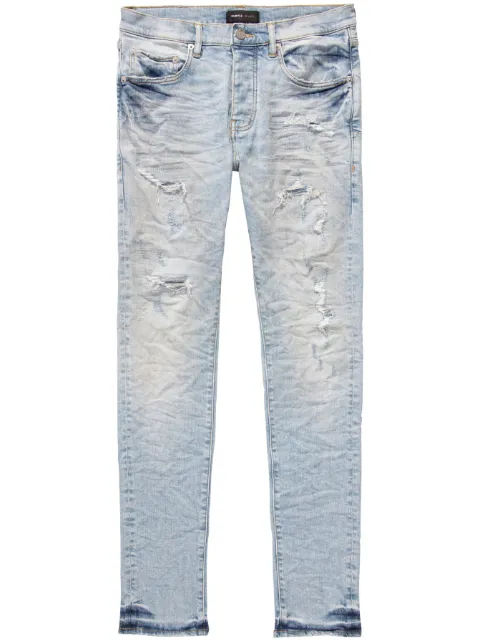 Purple Brand distressed low-rise skinny jeans