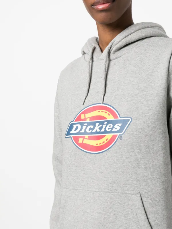 DICKIES logo-print long-sleeved Hoodie | Grey | FARFETCH SG