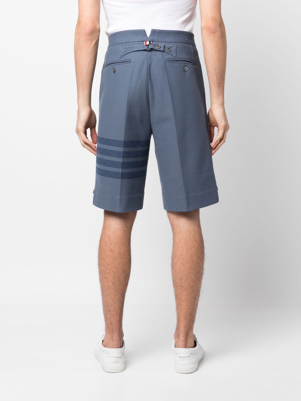 Shop Thom Browne 4-bar Striped Shorts In Blue