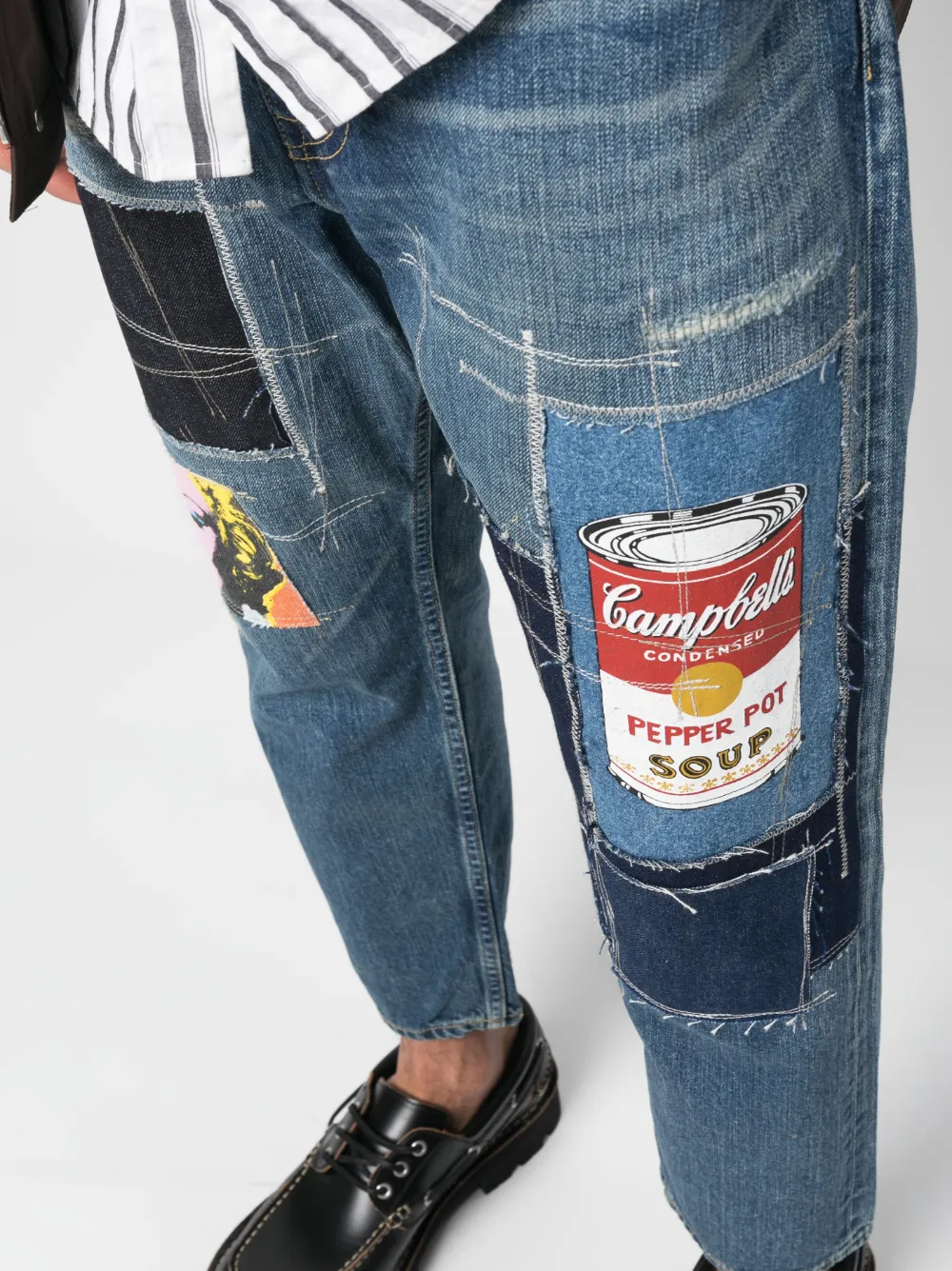 Junya Watanabe MAN patchwork-detail Denim Jeans - Farfetch