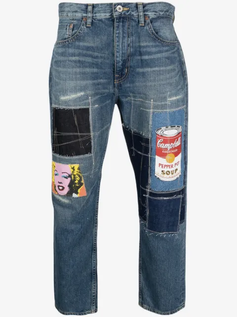 Junya Watanabe MAN jeans con detalle patchwork