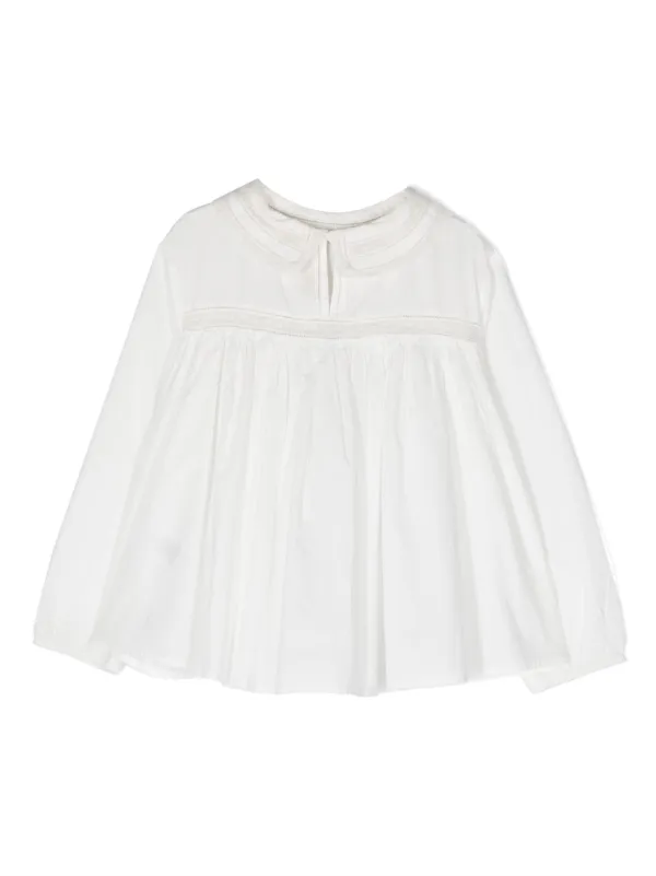 peter pan collar cotton blouse
