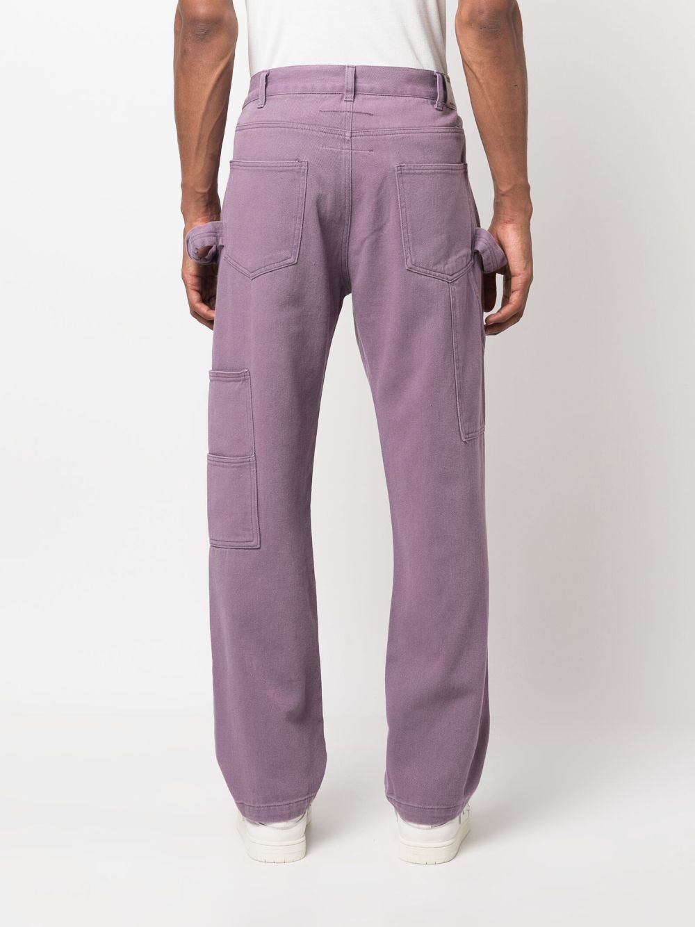 Shop Kidsuper Swingset Embroidered Straight-leg Jeans In Purple