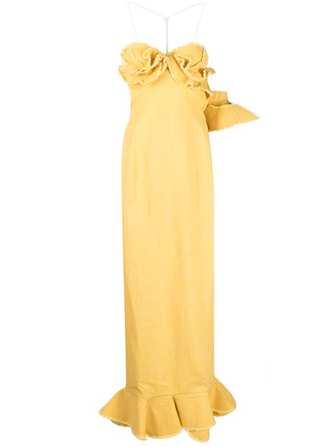 Jacquemus Artichaut Ruffled cotton-linen dress