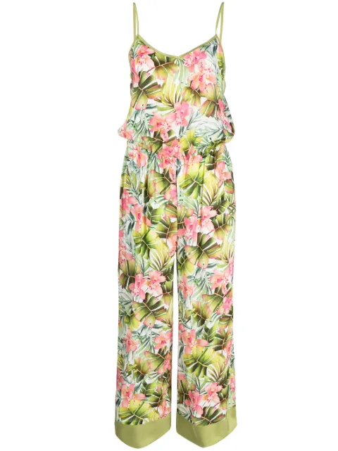 LIU JO jungle-print cropped jumpsuit