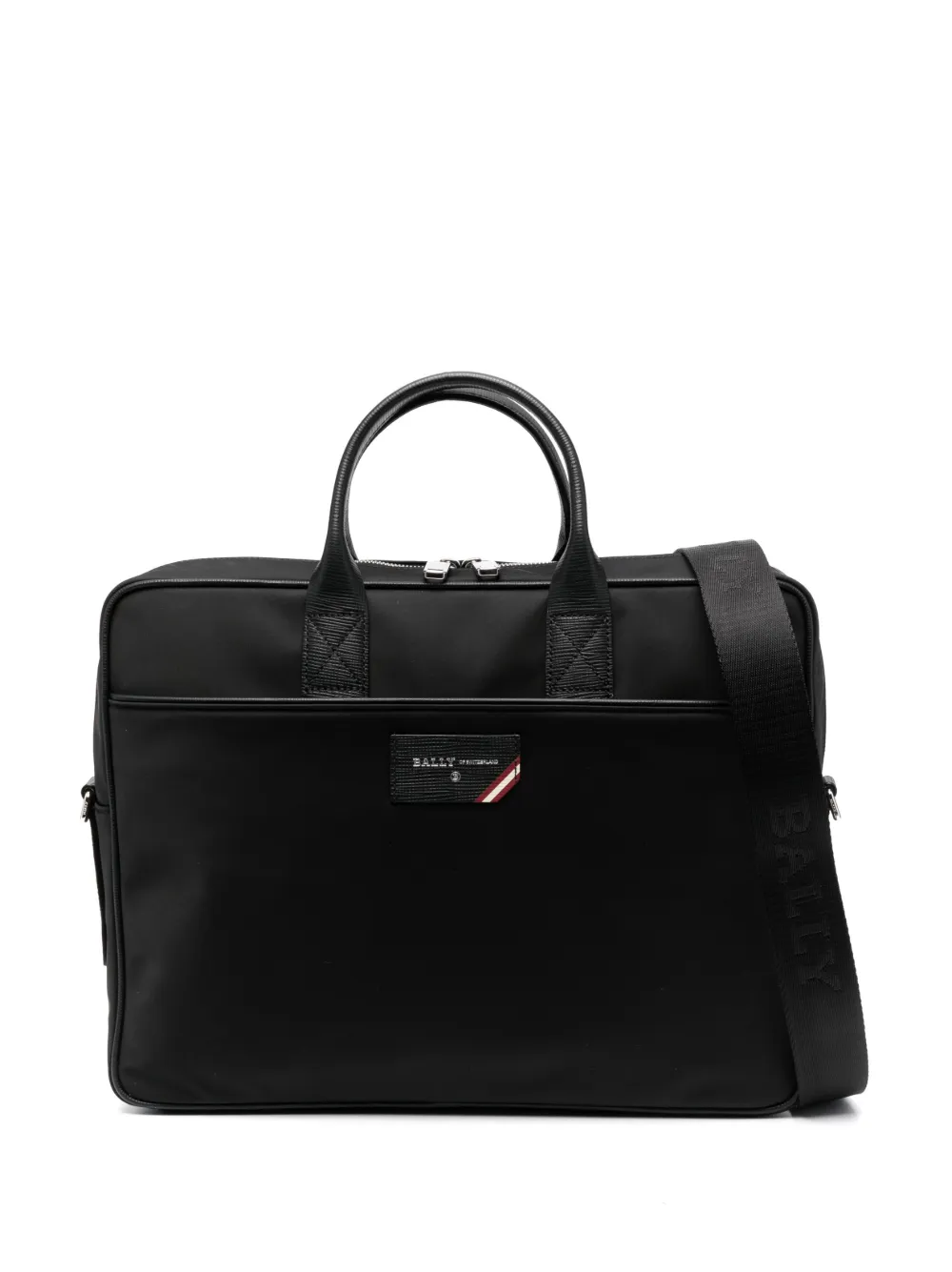 Bally logo patch laptop bag farfetch