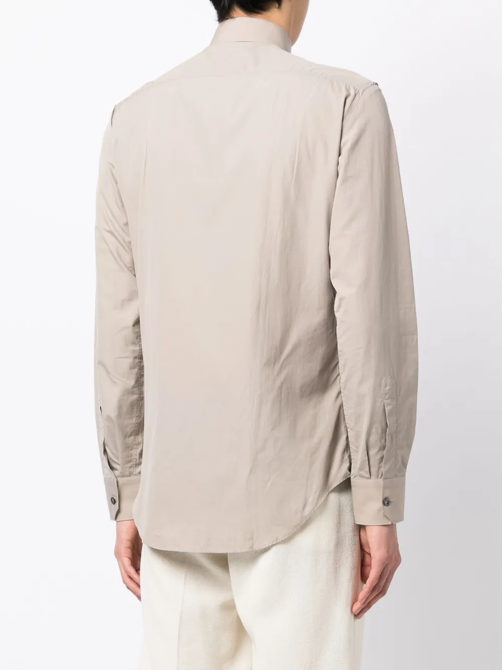 Lanvin Spread-collar Cotton Shirt In Neutrals