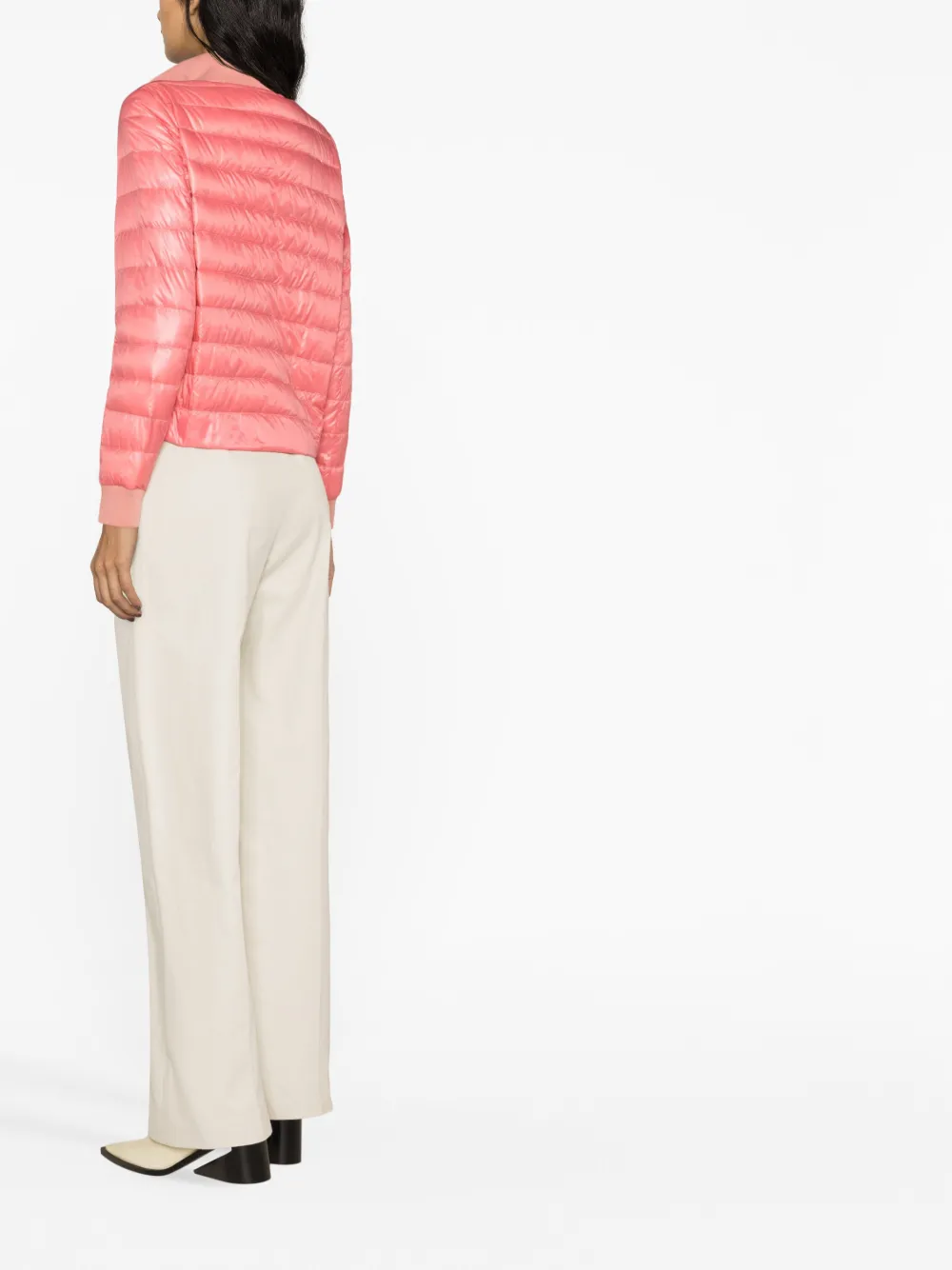Herno Globe Padded Bomber Jacket In Pink