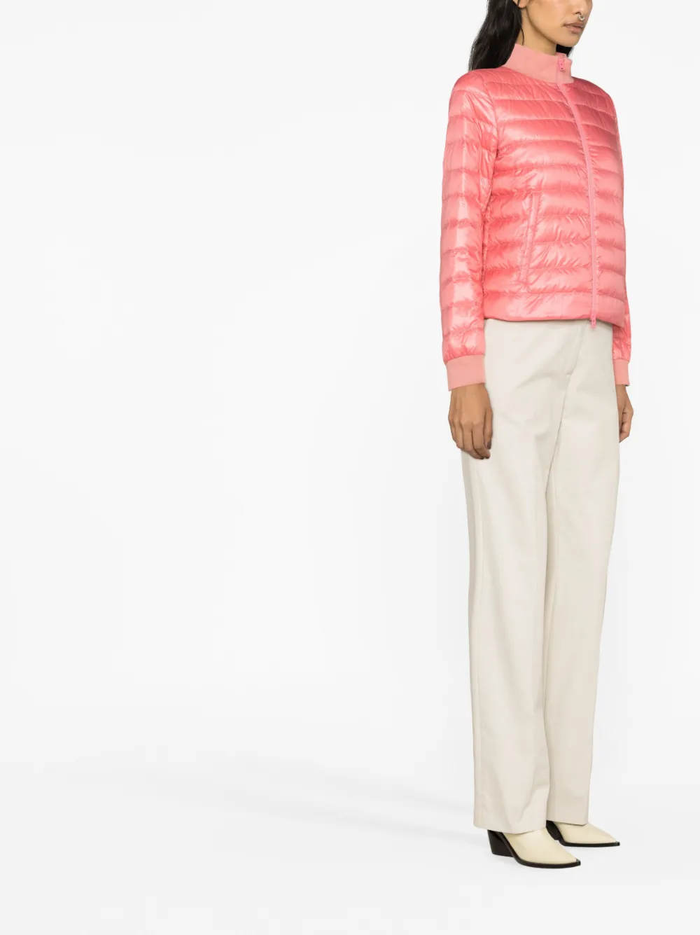 Herno Globe Padded Bomber Jacket In Pink