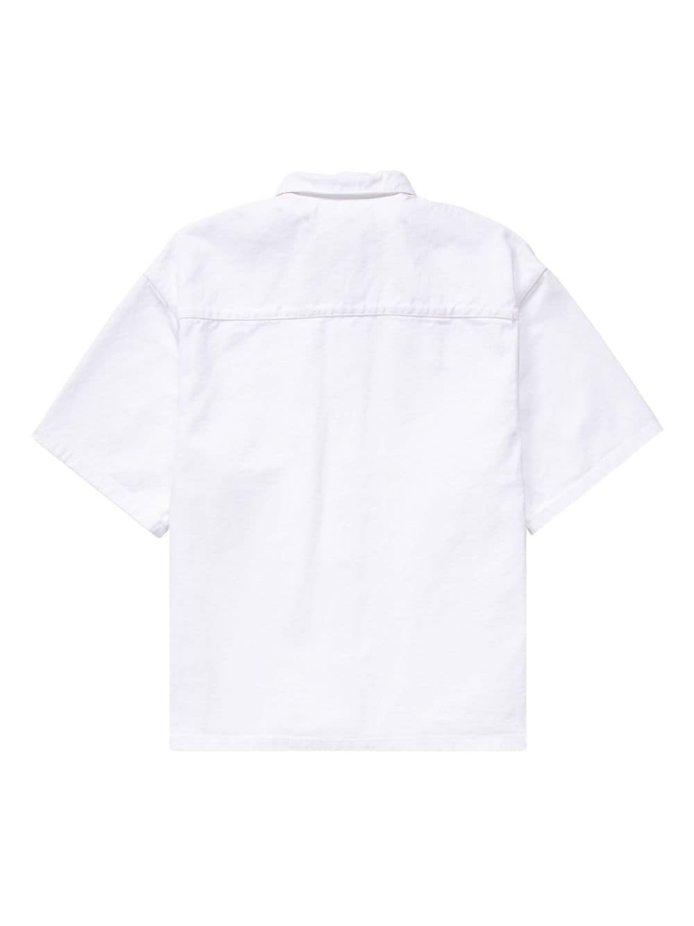 Shop Purple Brand Short-sleeve Cotton Shirt Jacket In White