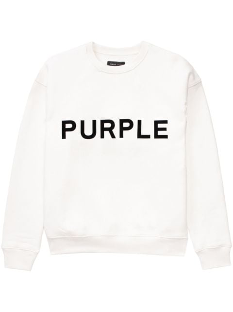 Purple Brand logo-print cotton sweatshirt