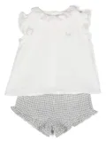 Il Gufo check-print linen top & shorts set - White