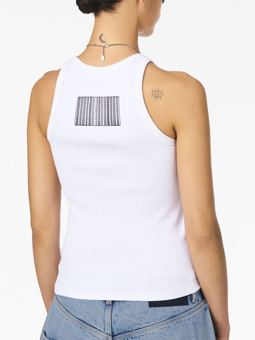 Shop Marc Jacobs Icon Ribbed Tank Top In White