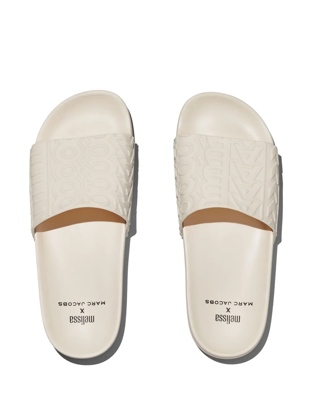 Shop Marc Jacobs X Melissa Logo-embossed Slides In Neutrals