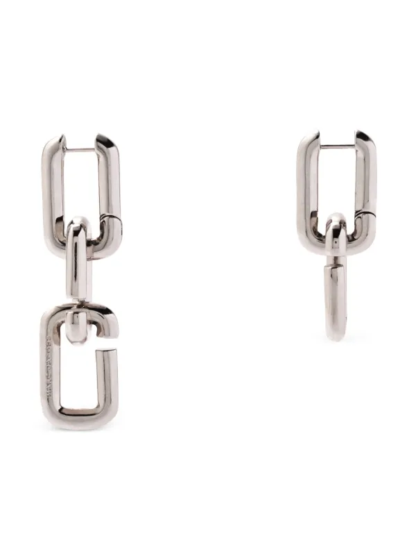 Silver chain store link earrings