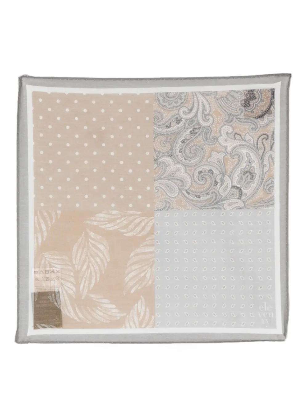 Eleventy Kids' Geometric-print Cotton-silk Scarf In Neutrals