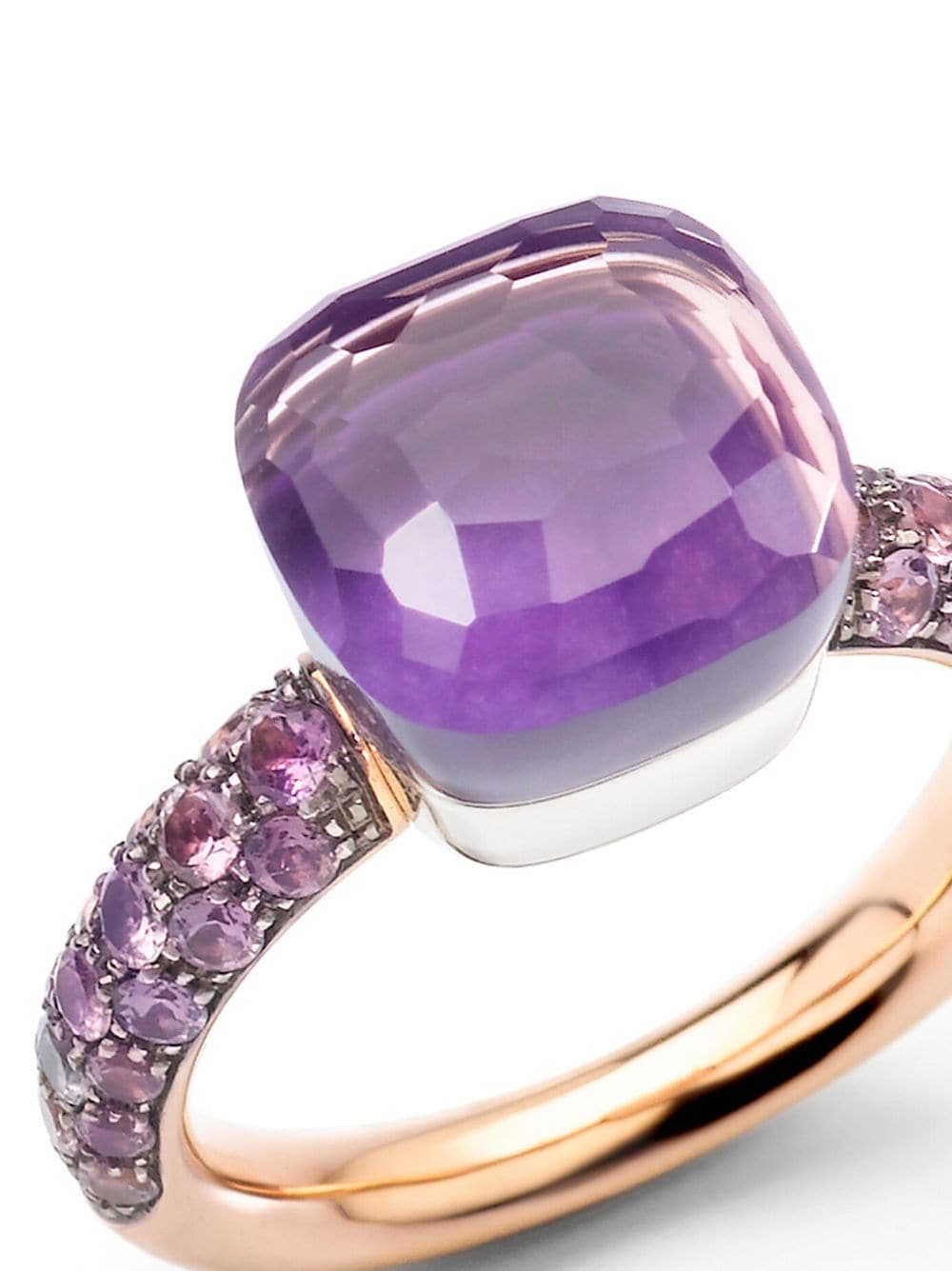 Shop Pomellato 18kt Rose And White Gold Nudo Gemstone Ring In Purple