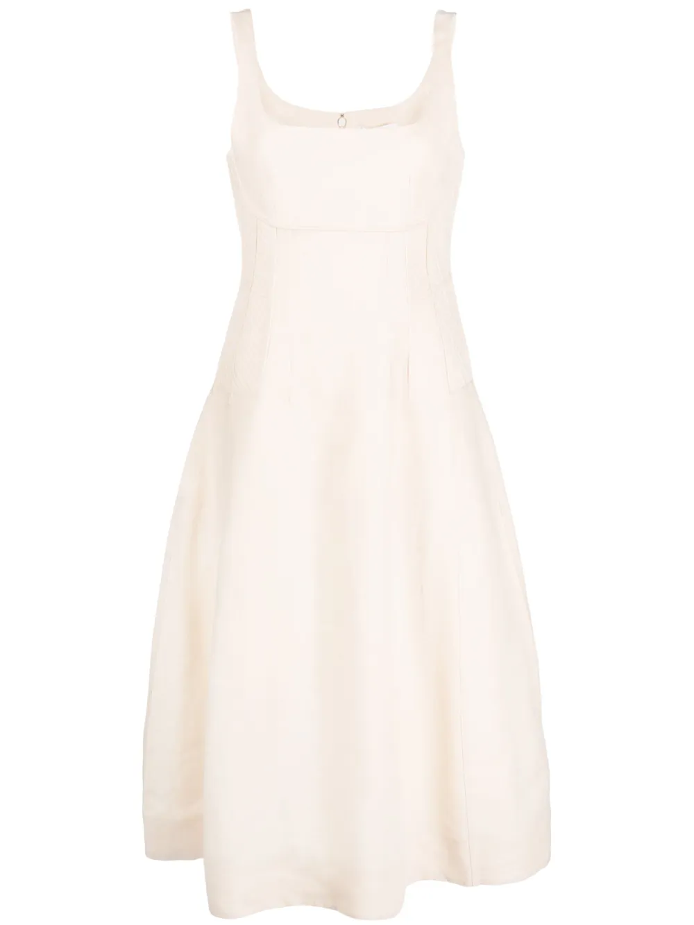 Chloé corset-panel linen dress – White