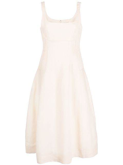 Chloé corset-panel linen dress