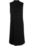 SAPIO double-breasted sleeveless coat - Black