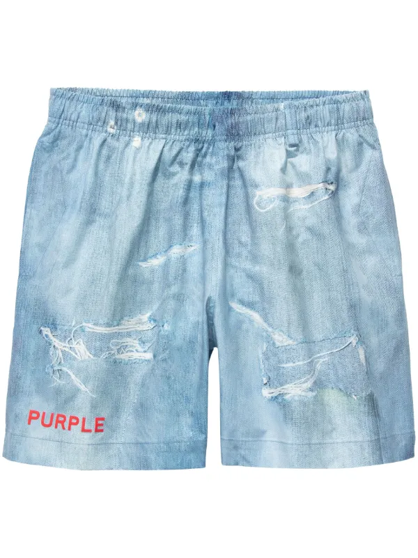 Purple Brand distressed-effect Washed Denim Shorts - Farfetch